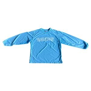 Solumbra XS Light Blue Long Sleeve Sun Protection Top Hibiscus Floral Mesh